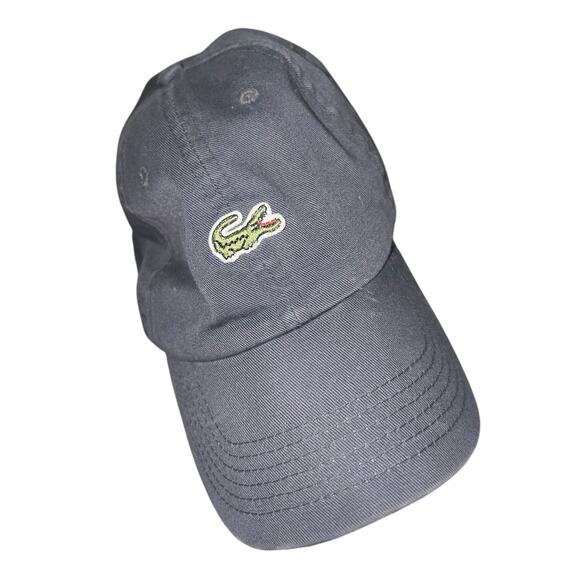 Lacoste Navy Hat, Leather Adjustable Back OSFA - Picture 1 of 3